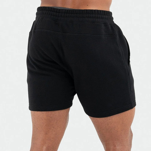 Men's Solid Color Cotton Drawstring <b>Shorts</b> Mid Waist Casual Style <b>Short</b> Length Woven Fabric Breathable Eco-Friendly Waterproof - Product Image 4