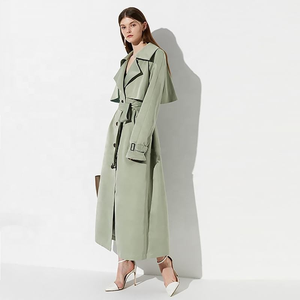Manteau Trench en Gros Nouvelle Collection Printemps Kaki Coupe Slim Élégant Coupe-Vent Longue Veste Française Camel pour Femme avec Ceinture - Product Image 6