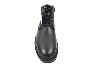 Botas Chukka de Tobillo para Hombre, de Cuero Genuino Negro, con Cordones, Punta Redonda, Suela de Goma Antideslizante, Entresuela de EVA, para Todas las Temporadas - Product Image 3