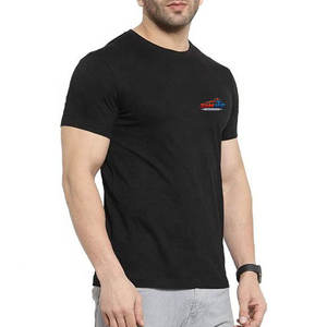 Camiseta de hombre al por mayor con logo personalizado impreso, 100% algodón, cuello redondo, corte holgado, servicio OEM personalizado, camiseta lisa de color sólido para hombre - Product Image 1