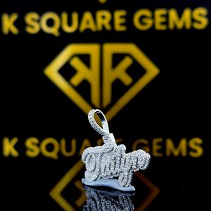 Pendentif personnalisé en lettres et chiffres pour enfants, porte-bonheur pour bébé, bijoux hip-hop en moissanite VVS, argent sterling plaqué platine, cadeau - Product Image 3