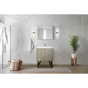 Mobile da bagno rustico in acacia con piano da 30 pollici L X 20 Pollici Set rubinetto con piano in marmo colato e finitura nichel spazzolato, 20 pollici. L X 20 Pollici D - Product Image 3