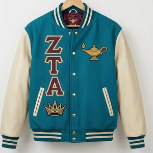 Zeta Tau Alpha Lettermen Jacket Vintage Bomber Jacket Varsity Jacket Sorority Greek <b>Line</b> jacket Greek Jackets Lettermen <b>Coat</b> - Product Image 1