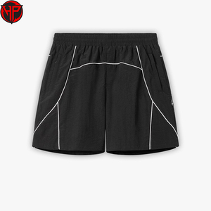 Pantalones Cortos Deportivos Transpirables para Hombre, Negros, para Entrenamiento Atlético, con Bolsillos, Cordón Ajustable, Cintura Alta, Logotipo Personalizado - Product Image 4