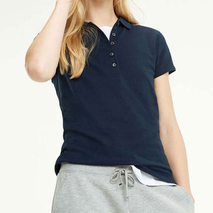 Polo de golf pour femme en coton de haute qualité, simple, respirant, décontracté, avec logo personnalisé, vente en gros, promotion estivale - Product Image 2