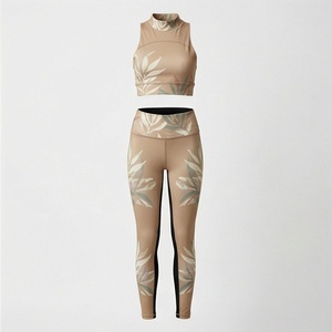 Conjunto de Yoga Personalizado al por Mayor para Mujer, Leggings con Estampado por Sublimación, Sujetador Deportivo, Ropa de Gimnasio, Ropa Deportiva, Tops de Fitness - Product Image 1