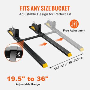 Forche per Pallet Robuste da 4000 Libbre, Lunghezza Totale 60 Pollici, Stabilizzatore Regolabile, Accessori per Trattori Agricoli e Carrelli Elevatori, Ricambi - Product Image 4