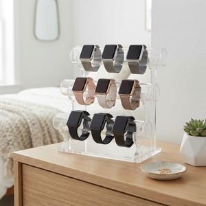 Acrylic Watch Display Rack Adjustable Height Water Resistant Design Modern Style Customizable Panel Thickness <b>for</b> Luxury Fashion - Product Image 2