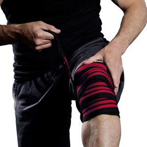 Durable High Elasticity Neoprene Nylon & Spandex Material Made <b>Knee</b> Wraps Custom Made Fitness Gym Wear <b>Knee</b> <b>Support</b> <b>Braces</b> - Product Image 2