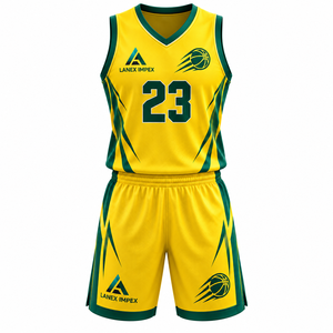 Ensemble d'uniformes de basketball personnalisés OEM – Maillots et shorts de basketball respirants par sublimation pour hommes et jeunes joueurs - Product Image 1