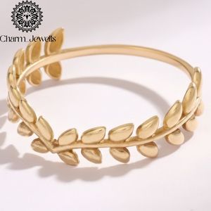 Bracelet manchette en argent 925 motif feuille Charm_Jewells, bijou classique unisexe pour usage quotidien - Product Image 5