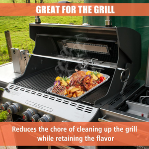 Bandeja para parrilla de barbacoa de papel de aluminio de grado alimenticio de alta calidad, bandeja para <span class=keywords><strong>galletas</strong></span>, sartén desechable ecológica de 13 pulgadas y 15 pulgadas - Product Image 4