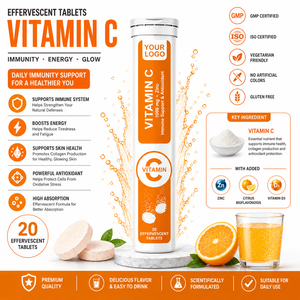 Tabletas Efervescentes de Vitamina C 1000mg de Marca Privada, Fabricante de Suplementos para el Apoyo Inmunológico, Venta al Por Mayor OEM ODM - Product Image 1