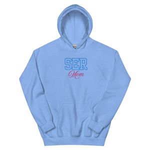 Sudadera con Capucha Unisex Bordada para Mamá, Color Azul Claro, Sudadera con Capucha de Felpa Suave, Estilo Casual para Uso Diario, Prenda Cómoda - Product Image 1