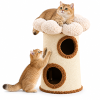 Lit pour chat en sisal, arbre à chat pliable et peu encombrant, design en forme de baril à double couche pour petites maisons, utilisation quatre saisons pour garder au chaud