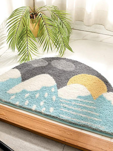 Customised Modern Classic Hot Selling Ultra Soft Microfiber Super Water Absorbent Anti-<b>Slip</b> Bath <b>Long</b> Hair Bathroom Floor Mats - Product Image 1