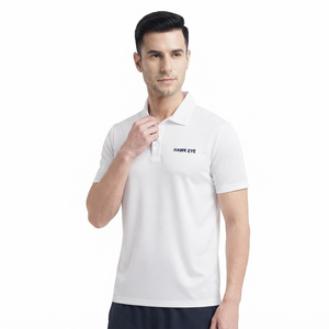 Polo en polyester blanc uni à manches courtes pour homme – Qualité supérieure, coupe classique, décontracté - Product Image 3