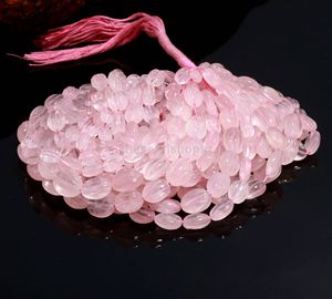 Wholesale Natural <b>Rose</b> Quartz Oval Carved Beads Graduated Pink Quartz Gemstone Beads Bulk Hand Carved Jewelry Beads 16" Strand - Product Image 3