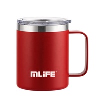 Gobelet à café réutilisable en acier inoxydable, mug à café isolé, mug de voyage avec poignée, mug à café pour café, emballage de luxe