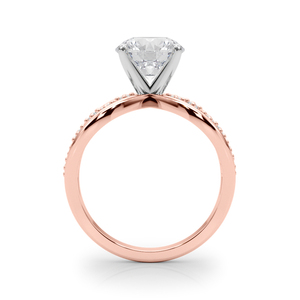 Bague de fiançailles et de mariage en or 10K/14K/18K ou argent 925/935 avec diamants ronds cultivés en laboratoire certifiés IGI, motif infini torsadé et accents décoratifs - Product Image 4