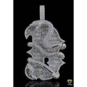 Designer Cross Pendant with VVS Moissanite Diamonds and 925 Sterling Silver Hip Hop Jewelry - Product Image 4