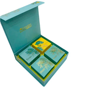 Caja de Regalo de Lujo para Pasteles Lunares, con Logotipo Personalizado, Papel Dorado, Materiales Reciclados de Alta Calidad, Cajas Rígidas Corrugadas, Tipo Cartera para Velas - Product Image 1