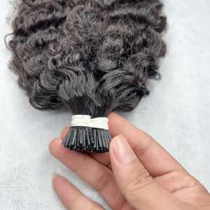 I Tip Extensions 100% Raw Virgin Human Hair Super Double Drawn Hair Toda la textura se puede teñir - Product Image 4