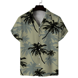 Camisa Hawaiana de Manga Corta para Hombre, Estampado de Palmeras Rosas, Transpirable, para Vacaciones de Verano, Miami Beach, Florida - Product Image 4
