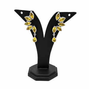 Wholesale Oxidized <b>Silver</b> Gold-Plated German <b>Silver</b> <b>Stud</b> <b>Earrings</b> Topaz Bezel Setting Trendy Women's Jewelry Gift Direct Factory - Product Image 1