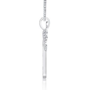 Collar con colgante de cruz de moissanita y alas de ángel en plata de ley 925, chapado en oro, con incrustaciones de circonitas, estilo hip hop de lujo para hombre. - Product Image 4