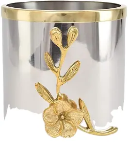 经典家居装饰花瓶银色现代设计黄铜花瓶玻璃花瓶银色金色花盆花瓶桌