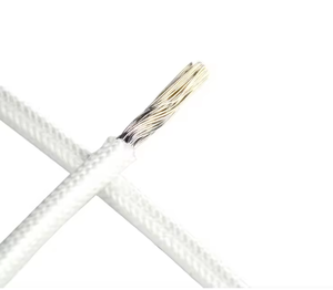 Cable de Silicona y Fibra de Vidrio Trenzado de 4mm2, Cable de Alimentación de Alta Temperatura 200C Blanco y Rojo - Product Image 2