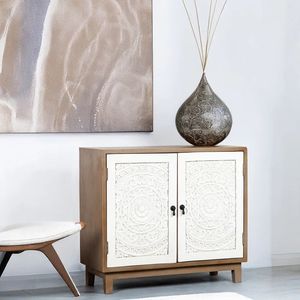 Antique Luxury Solid Wood <b>Sideboard</b> Cabinet with Doors for Living Room Entryway <b>Storage</b> - Product Image 2
