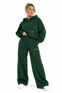 Hoodies Factory Supply <b>Women</b> Solid Oversized Hooded Pullover Tracksuit Custom Logo Wide Leg <b>Baggy</b> <b>Joggers</b> Winter Cotton Apparel - Product Image 5