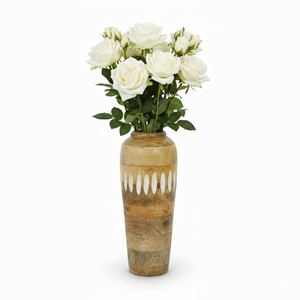 Teak <b>Wood</b> wooden vases and flower pots OEM Custom Wholesale | Aqdus Saleem India - Product Image 1