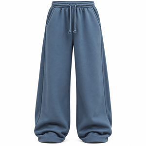 Pantalon ample style coréen pour homme, coupe minimaliste et décontractée, jambe large, marque privée, fabricant grossiste - Product Image 1