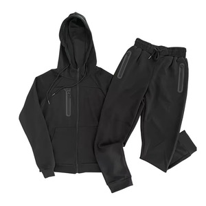 BLIZ SPORTS WEAR Custom Men's Regular Fit Tech Fleece Full <b>Zip</b> <b>Hooded</b> Polyester Heavyweight Winter Tracksuit Wholesale 2-Piece - Product Image 2