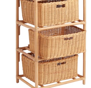 Estantería de Ratán Natural Estilo Boho Chic, Hermosa Librería con Motivo de Caja Tejida, Organizador de Juguetes para Niños, Soporte de Almacenamiento Ligero - Product Image 3