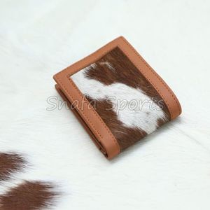 Portefeuille vintage en cuir de vachette avec fermeture éclair, imperméable, compact, léger, design fin, motif logo, plusieurs emplacements pour cartes, 2 volets, unisexe - Product Image 3