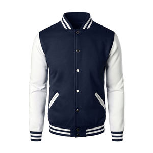 Varsity Jacket Manufacturer Unisex Chenille 3D Embroidery Leather Letterman Baseball Jacket for <b>Men</b> - Product Image 3