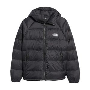 Blouson d'hiver pour homme en duvet noir, à capuche, avec garniture en fourrure, col montant, coupe-vent, fermeture éclair, manches classiques - Product Image 5