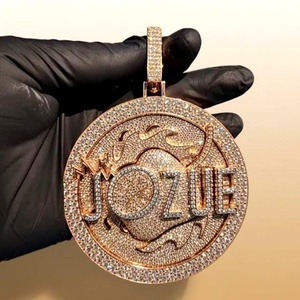 จี้ฮิปฮอปแบบกำหนดเองสำหรับผู้ชาย ชื่อตัวอักษรประดับเพชรโมอิสซาไนต์เคลือบทองคำขาว 925 ชุบทองคำชมพู เครื่องประดับฮิปฮอป จี้ตัวอักษร - Product Image 3