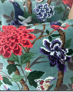 Fundas de Cojín de Terciopelo Verde Azulado con Estampado de Aves y Flores Coloridas, Cojines Decorativos para Sofá, Dormitorio y Decoración del Hogar - Product Image 5