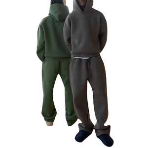 ชุดเซ็ตฮู้ดดี้และกางเกงวอร์มผู้ชาย คุณภาพสูง ผ้าฝ้าย 100% ไซส์ใหญ่ ผ้าฟลีซเนื้อนุ่ม ระบายอากาศได้ดี สไตล์สตรีทแวร์ โอเวอร์ไซส์ - Product Image 6