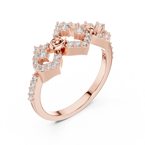 Ensemble de bagues en diamant de laboratoire pour femme EMPRESS RADIANCE, or rose 18 carats plaqué rhodium, certifié, pour fiançailles, fête, mariage, usage quotidien - Product Image 2