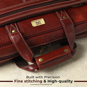 Sac pour ordinateur portable en cuir véritable de qualité supérieure WRIZA pour hommes |   Sac messager de bureau extérieur de 11,5 pouces avec compartiment rembourré pour ordinateur portable et sangle, personnalisable avec logo - Product Image 2