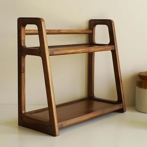 Wooden Kitchen <b>Rack</b> Organizer Shelf Multipurpose Solid Teak Wood Storage <b>Rack</b> <b>for</b> Grocery <b>Spices</b> Sugar Containers <b>Jars</b> - Product Image 1