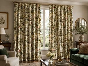 Elegant Audubon Songbirds Velvet Blackout Curtain Each Panel Art Nouveau Inspired <b>Window</b> Treatment Soft Thermal Insulated - Product Image 2