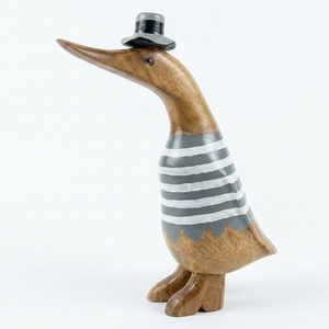 Sculpture décorative de canard en bambou, art déco en bois, faite à la main, écologique, pour salon, chambre, bureau, maison moderne - Product Image 1