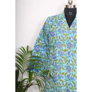 Camisa Midi de Algodón 100% con Estampado Floral, Cuello en V, para Eventos Formales/Nocturnos, Ecológica, Transpirable, con Botones - Product Image 4